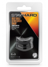 Черное эрекционное кольцо на мошонку Beef Ball Stretcher Snug - Blush Novelties - в Новочебоксарске купить с доставкой