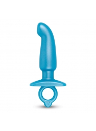 Голубая анальная пробка для массажа простаты Hither Silicone Prostate Plug - 14,3 см. - b-Vibe - в Новочебоксарске купить с доставкой