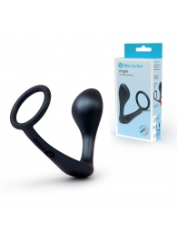 Черное эрекционное кольцо со стимулятором простаты Ringer Cock Ring   Plug - b-Vibe - в Новочебоксарске купить с доставкой