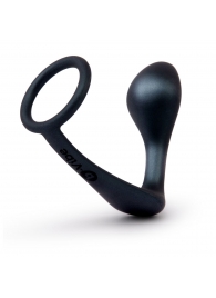 Черное эрекционное кольцо со стимулятором простаты Ringer Cock Ring   Plug - b-Vibe - в Новочебоксарске купить с доставкой
