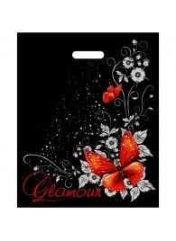 Черный пакет Glamour с вырубной ручкой (38х47 см) - Сима-Ленд - купить с доставкой в Новочебоксарске