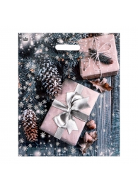 Новогодний пакет с принтом в виде подарков и вырубной ручкой (45х38 см) - Сима-Ленд - купить с доставкой в Новочебоксарске