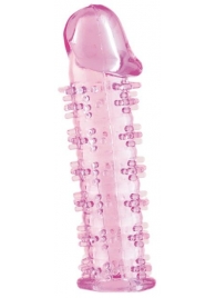 Розовая насадка на пенис с шипами - 12,5 см. - A-toys - в Новочебоксарске купить с доставкой