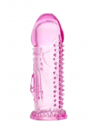 Розовая насадка на пенис с шипиками и коготком - 13,5 см. - A-toys - в Новочебоксарске купить с доставкой