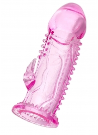 Розовая насадка на пенис с шипиками и коготком - 13,5 см. - A-toys - в Новочебоксарске купить с доставкой