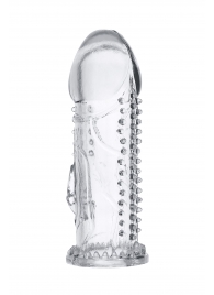 Прозрачная насадка на пенис с шипиками и коготком - 13,5 см. - A-toys - в Новочебоксарске купить с доставкой