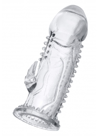 Прозрачная насадка на пенис с шипиками и коготком - 13,5 см. - A-toys - в Новочебоксарске купить с доставкой