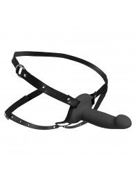 Черный полый страпон с вибрацией 2’’ Erection 28X Smooth Vibrating Silicone Penis Sheath - XR Brands - купить с доставкой в Новочебоксарске