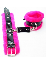 Оковы на ноги с розовым мехом BDSM Light - БДСМ Арсенал - купить с доставкой в Новочебоксарске