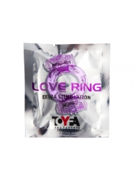 Фиолетовое виброкольцо с двумя вибропульками - Toyfa Basic - в Новочебоксарске купить с доставкой