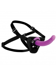 Лиловый поясной страпон Navigator Silicone G-Spot Dildo with Harness - 17,8 см. - XR Brands - купить с доставкой в Новочебоксарске