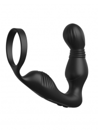 Черный вибростимулятор простаты с эрекционным кольцом Ass-Gasm Pro P-Spot Milker - Pipedream - в Новочебоксарске купить с доставкой
