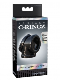 Черное эрекционное кольцо Rock Hard Cock Pipe - Pipedream - в Новочебоксарске купить с доставкой