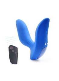 Синий вибромассажер простаты 3,5’’ Remote Control Curve P-spot Massager - 12 см. - Erokay - в Новочебоксарске купить с доставкой