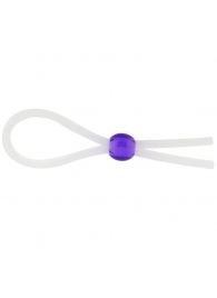 Прозрачное лассо с фиолетовой бусиной SILICONE COCK RING WITH BEAD LAVENDER - NMC - в Новочебоксарске купить с доставкой