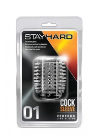 Прозрачная насадка с шипами STAY HARD COCK SLEEVE 01 CLEAR - Blush Novelties - в Новочебоксарске купить с доставкой