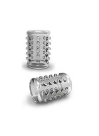 Прозрачная насадка на пенис с шишечками STAY HARD COCK SLEEVE 02 CLEAR - Blush Novelties - в Новочебоксарске купить с доставкой