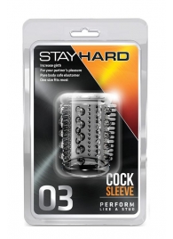 Прозрачная насадка с шипами и шишечками STAY HARD COCK SLEEVE 03 CLEAR - Blush Novelties - в Новочебоксарске купить с доставкой