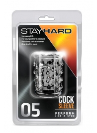 Прозрачная насадка с капельками STAY HARD COCK SLEEVE 05 CLEAR - Blush Novelties - в Новочебоксарске купить с доставкой