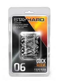 Прозрачная насадка с объёмными чёрточками STAY HARD COCK SLEEVE 06 CLEAR - Blush Novelties - в Новочебоксарске купить с доставкой
