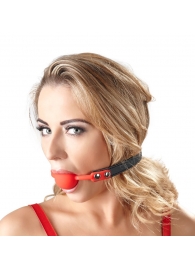 Силиконовый кляп-шар на чёрных ремешках Red Gag silicone - Orion - купить с доставкой в Новочебоксарске