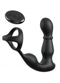 Черный вибростимулятор простаты с кольцом Ass-gasm Slide   Glide - Pipedream - в Новочебоксарске купить с доставкой