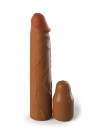 Коричневая насадка на член 2  Silicone X-tension - 20,3 см. - Pipedream - в Новочебоксарске купить с доставкой