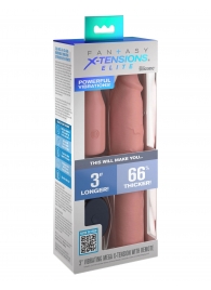 Телесная вибронасадка на член 3  Vibrating Mega X-tension with Remote - 22,9 см. - Pipedream - в Новочебоксарске купить с доставкой
