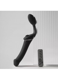 Черный безремневой вибрострапон Strap-On-Me Multi Orgasm Size XL - Strap-on-me - купить с доставкой в Новочебоксарске