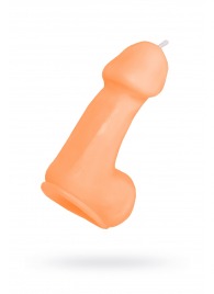 Оранжевая свеча в форме пениса - 47 гр. - Pecado - купить с доставкой в Новочебоксарске