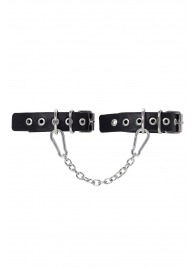 Черные оковы из одного ремешка с люверсами - Pecado - купить с доставкой в Новочебоксарске