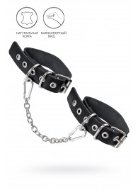 Черные оковы из одного ремешка с люверсами - Pecado - купить с доставкой в Новочебоксарске