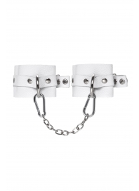 Белые мягкие кожаные наручники с люверсами - Pecado - купить с доставкой в Новочебоксарске