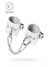 Белые мягкие кожаные наручники с люверсами - Pecado - купить с доставкой в Новочебоксарске