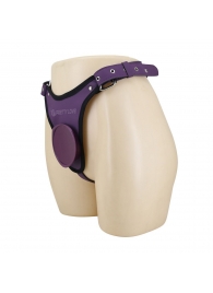 Фиолетовые трусики харнесс с платформой Caludio III - Baile - купить с доставкой в Новочебоксарске