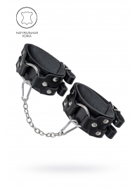 Черные кожаные оковы с двумя ремешками - Pecado - купить с доставкой в Новочебоксарске