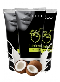 Набор из 3 съедобных лубрикантов JUJU со вкусом кокоса - JuJu - купить с доставкой в Новочебоксарске