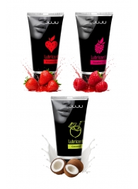 Набор из 3 съедобных лубрикантов JUJU (клубника, малина, кокос) - JuJu - купить с доставкой в Новочебоксарске
