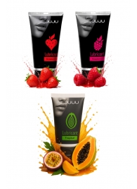 Набор из 3 съедобных лубрикантов JUJU (клубника, малина, тропические фрукты) - JuJu - купить с доставкой в Новочебоксарске
