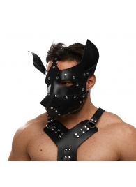 Черная кожаная маска «Собака» - Crazy Handmade - купить с доставкой в Новочебоксарске
