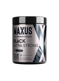 Черные утолщенные презервативы MAXUS Extra Strong с железным кейсом - 15 шт. - Maxus - купить с доставкой в Новочебоксарске
