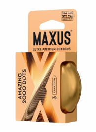 Точечные презервативы MAXUS 2000 Amazing Dots с железным кейсом - 3 шт. - Maxus - купить с доставкой в Новочебоксарске
