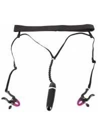 Женские вибростринги с зажимами для половых губ Spreader String with Vibrator - Orion - купить с доставкой в Новочебоксарске