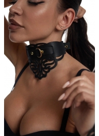 Фигурный чокер с узорами и золотистой фурнитурой - Crazy Handmade - купить с доставкой в Новочебоксарске