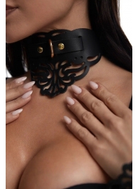 Фигурный чокер с узорами и золотистой фурнитурой - Crazy Handmade - купить с доставкой в Новочебоксарске