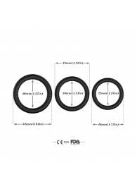 Набор из 3 черных эрекционных колец Stay Hard - Boys of Toys - в Новочебоксарске купить с доставкой