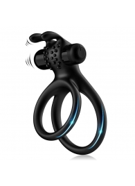 Черное эрекционное виброкольцо с подхватом мошонки Stay Hard - Boys of Toys - в Новочебоксарске купить с доставкой