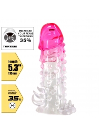 Прозрачно-розовая насадка на пенис Wilford - 13,5 см. - Baile - в Новочебоксарске купить с доставкой