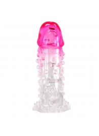 Прозрачно-розовая насадка на пенис Wilford - 13,5 см. - Baile - в Новочебоксарске купить с доставкой