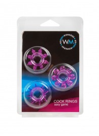 Набор из 3 лиловых эрекционных колец различной формы - Erowoman-Eroman - в Новочебоксарске купить с доставкой